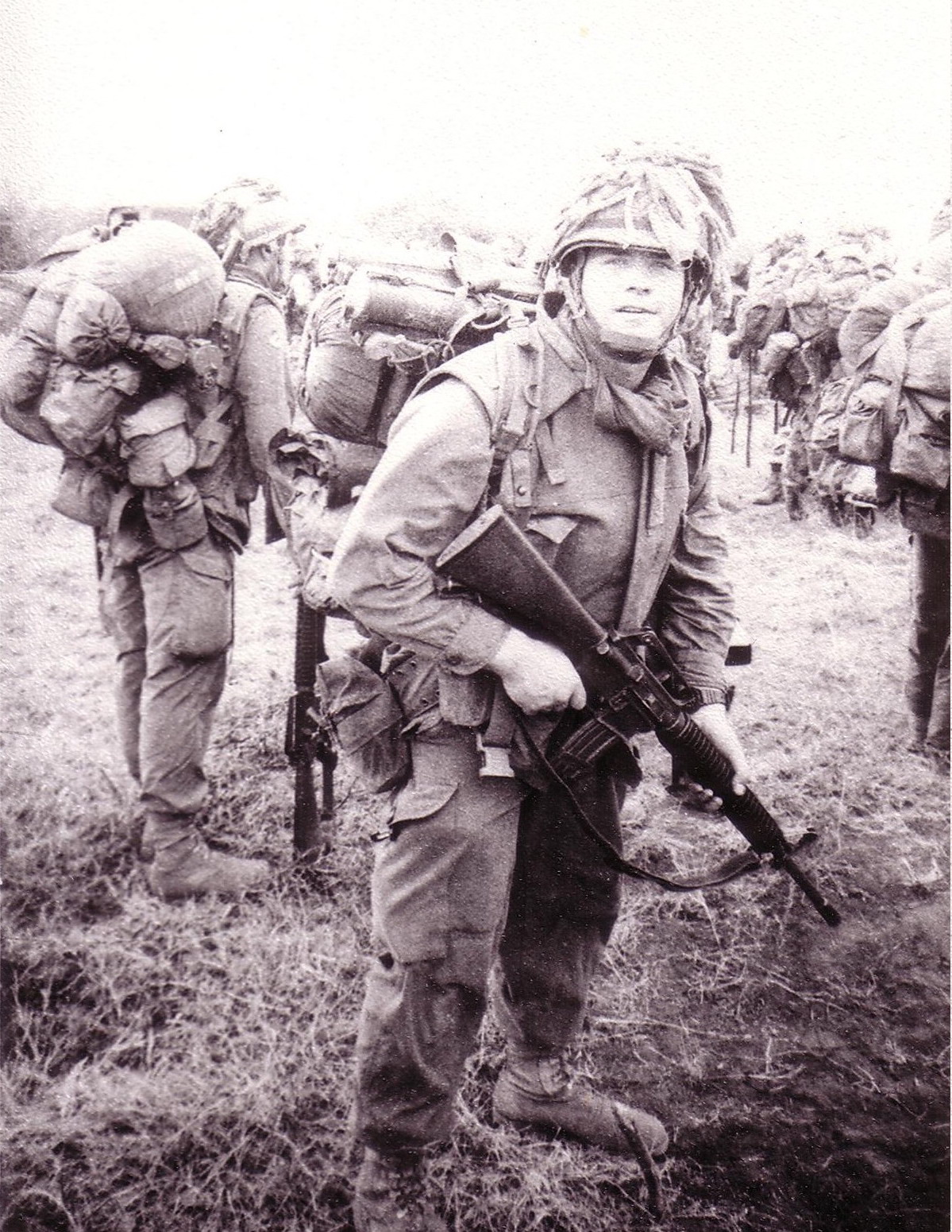 Vince Fowler as a young infantry soldier in the field